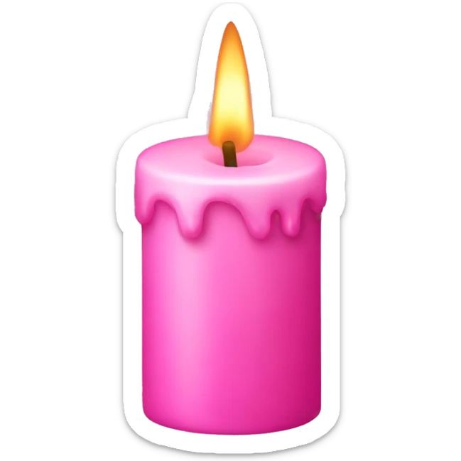 Pink candle sticker