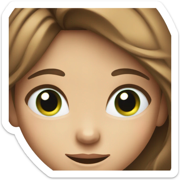 wink and smiling girl with blu-green eyes and brown hair and skin  sticker