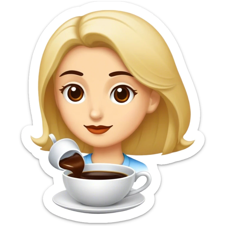 Dalgalı saç,buğday ten,kahverengi göz,kahverengi saç,kedi sticker