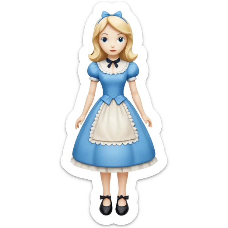 Isolated, detaile illustration of the most incredibly cool modern style of disney's Alice in wonderland
figurine imaginable, toy style. sticker