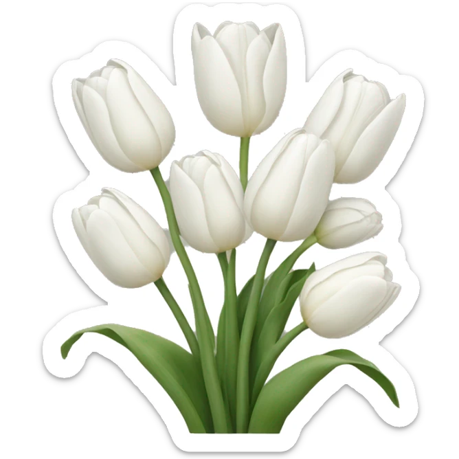 white tulip bouquet  sticker