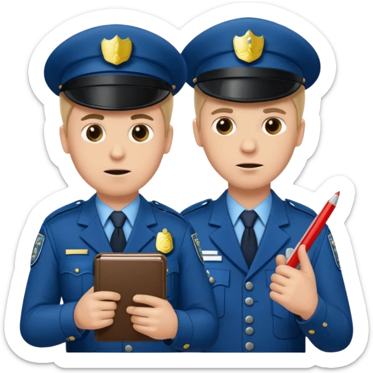 show two british policemen, with one who looks like Nicolas Angel from Hot Fuzz holding a notebook, pointing at the other and saying "what he said" sticker