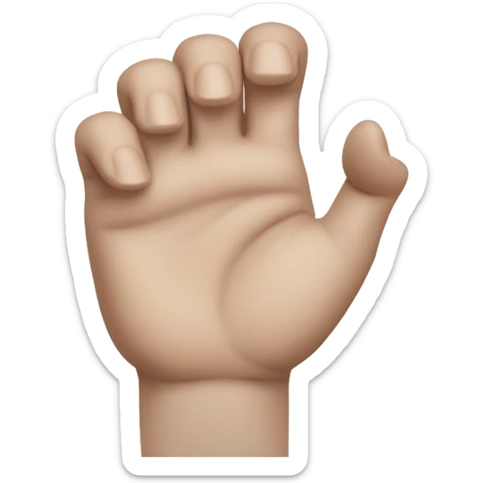un símbolo de mano... entrelaza sus dedos y pone su pulgar en la mano sticker