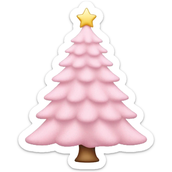 pastel pink christmas tree sticker