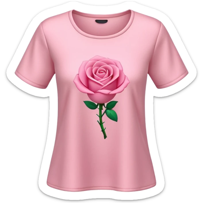 A 3D cartoon rose-pink women’s top with short sleeves, soft fabric texture, gentle lighting, isolated on plain background. plain no textures. sticker