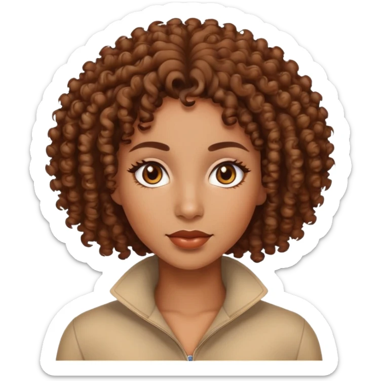 African American women, brown eyes and curly hair sticker