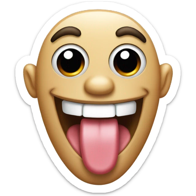 Tongue out saying lawl sticker