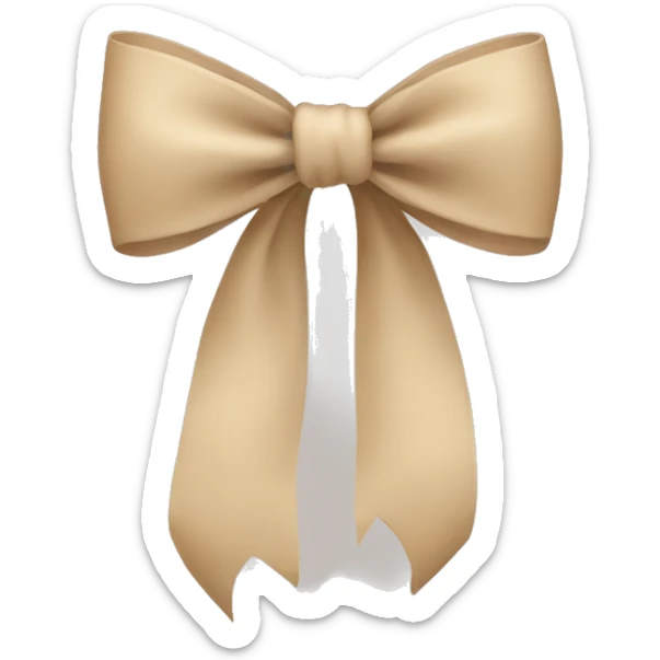 Beige bow sticker