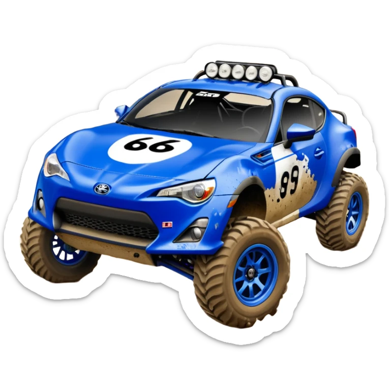 Dirty animal 2013 scion fr-s ultramarine off road 4wd monster Baja dessert stadium racer number 86 with long travel suspension  sticker