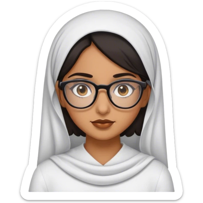 arabic brown girl with hair  with glasses black eyes sticker