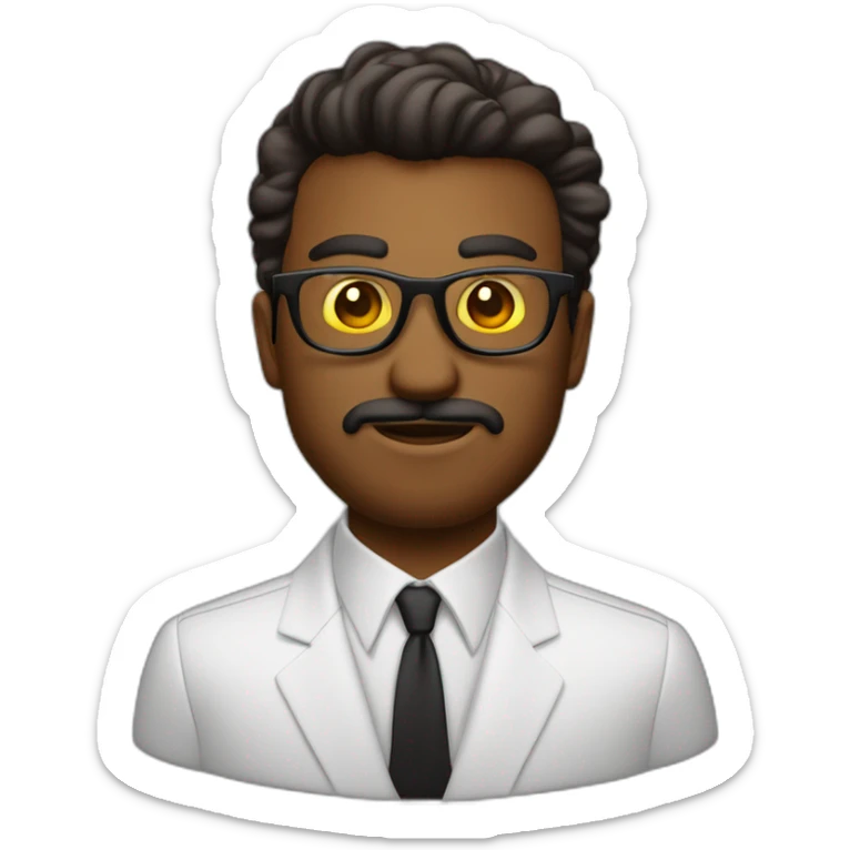 hombre de piel oscura pelo corto con lentes oscuros con traje formal sticker