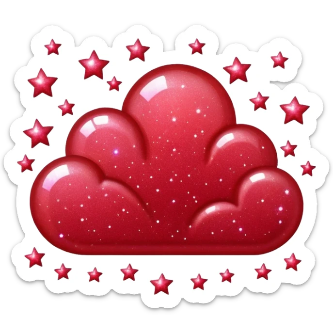red glitter sky sticker