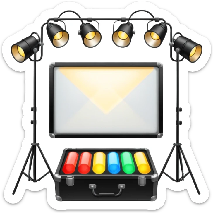 create a series of images for Theatre lighting equipment Inventory  sticker