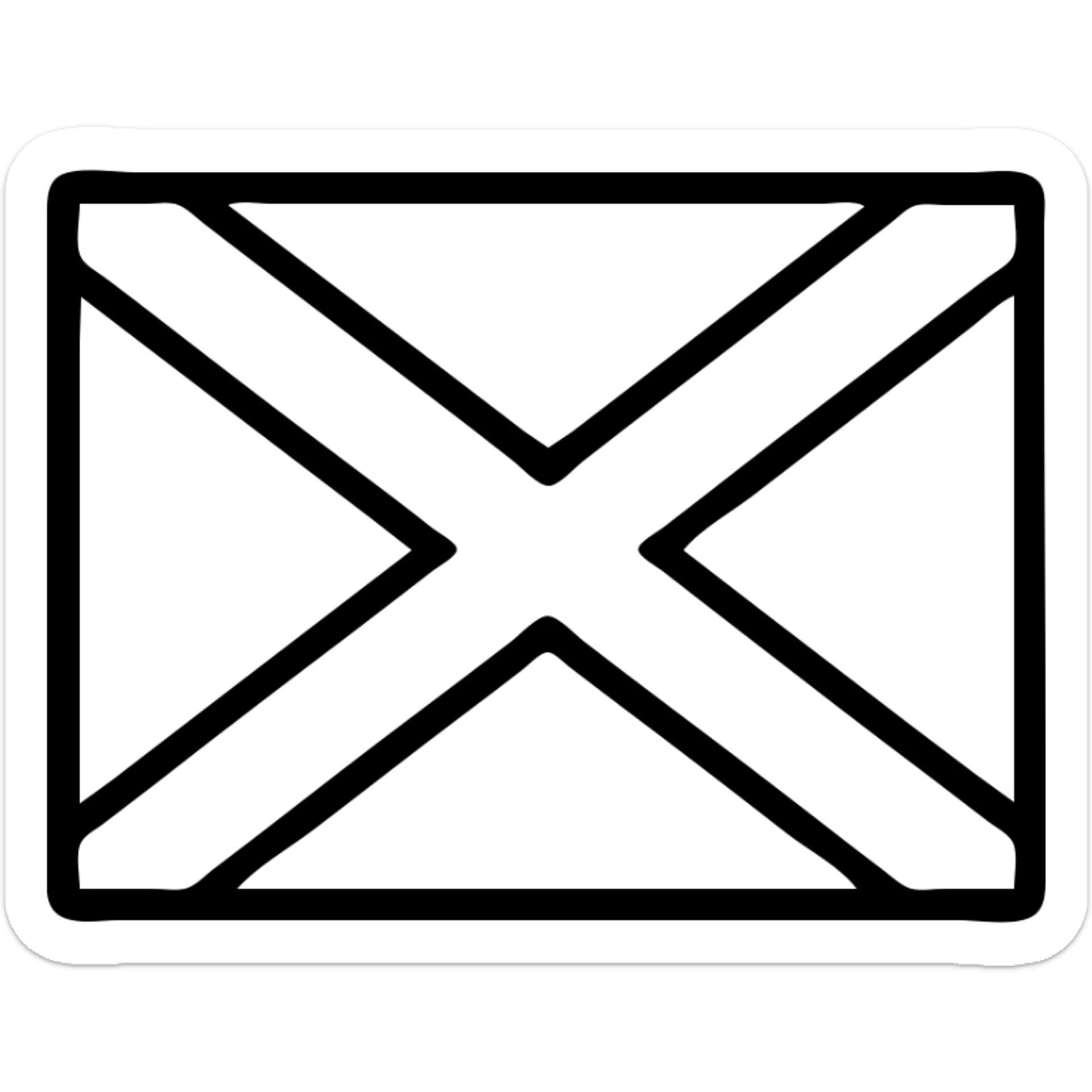 flag of the cross of Saint Andrew, white background with red saltire cross, iconic style, no text sticker