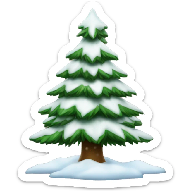 Christmas tree with snow  sticker