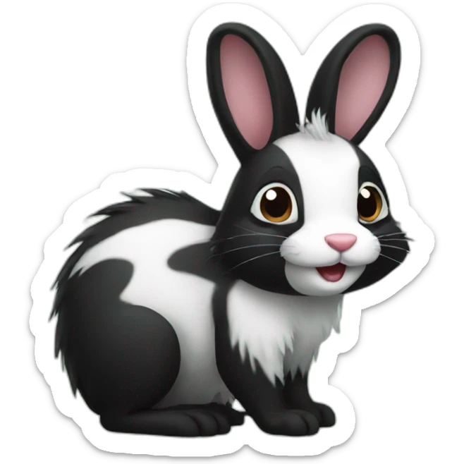 Bunny skunk sticker