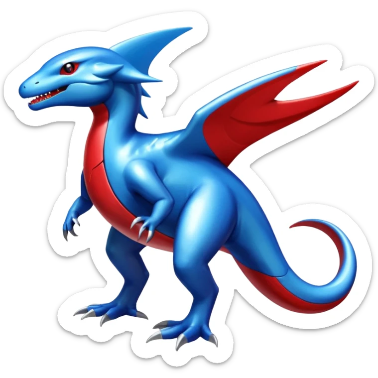 Shiny Glossy Oily Futuristic Latios-Gabite-Salandit-Helioptile-fusion (full body) sticker