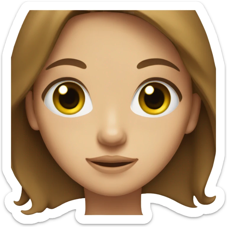 a girl with green eyes and long brown hair sticker