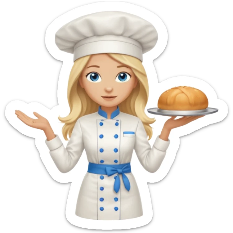 Full body 
Sexy Long Blonde hair blue eyed female chef sticker