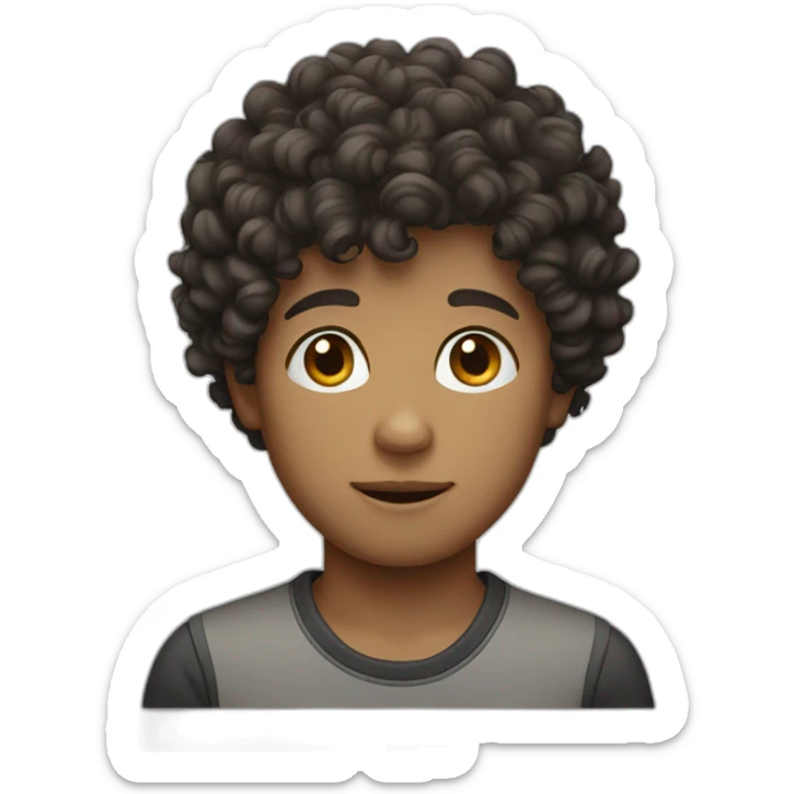 curly hair boy sticker