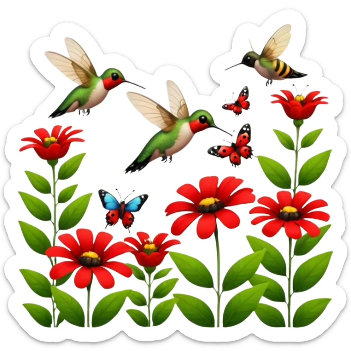 🎨Donde danzan las mariposas y los colibrís y entre las 💐flores y la 🏞️naturaleza las 🐝abejas bebiendo el néctar de las flores polinizando the 🐞ladybug rojo divino entre los jardines de pintorescos y majestuosos colores sticker