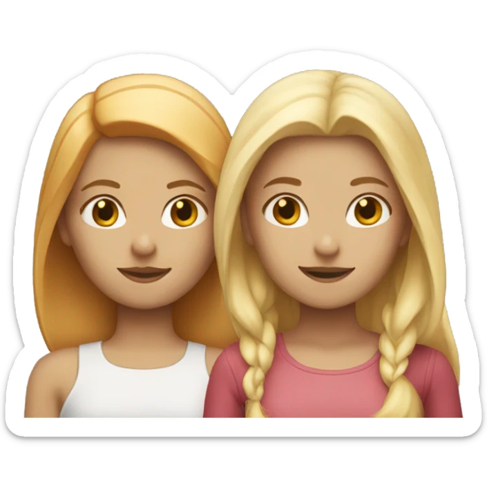 "Two girls, one with blonde hair and the other with red hair." sticker