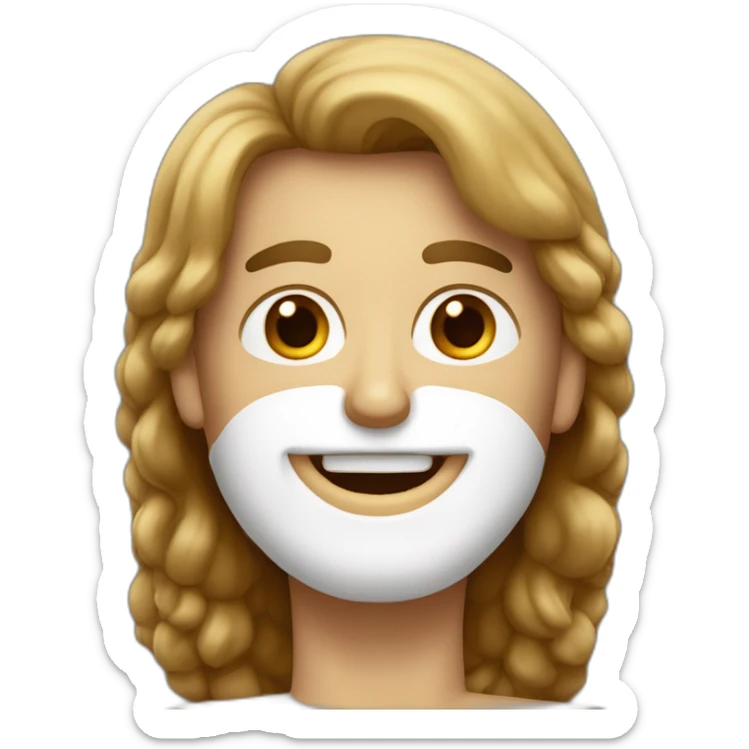 Hombre con el pelo canoso y barba blanca besa a una mujer con el pelo castaño oscuro sticker