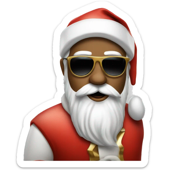 "Fashionable Santa with sunglasses and a cigarette in his mouth." sticker