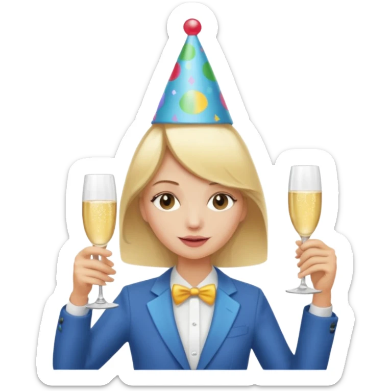 Blond, klønete, fest sticker