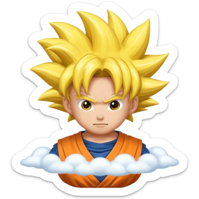 Emoji de la nube voladora de Goku, solo quiero la nube, amarilla sticker