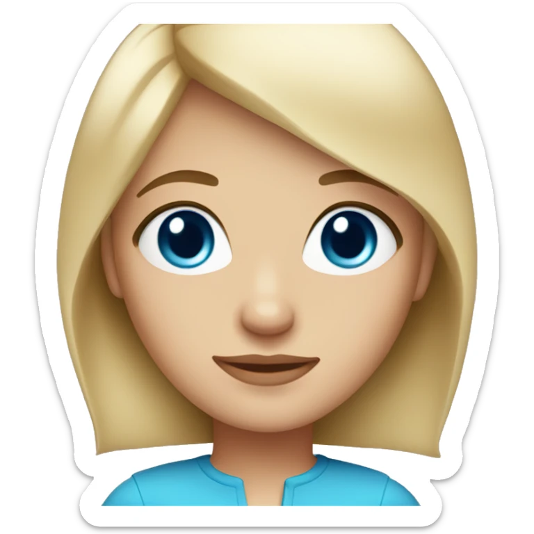 Cute woman with straight short blonde hair and blue eyes sticker