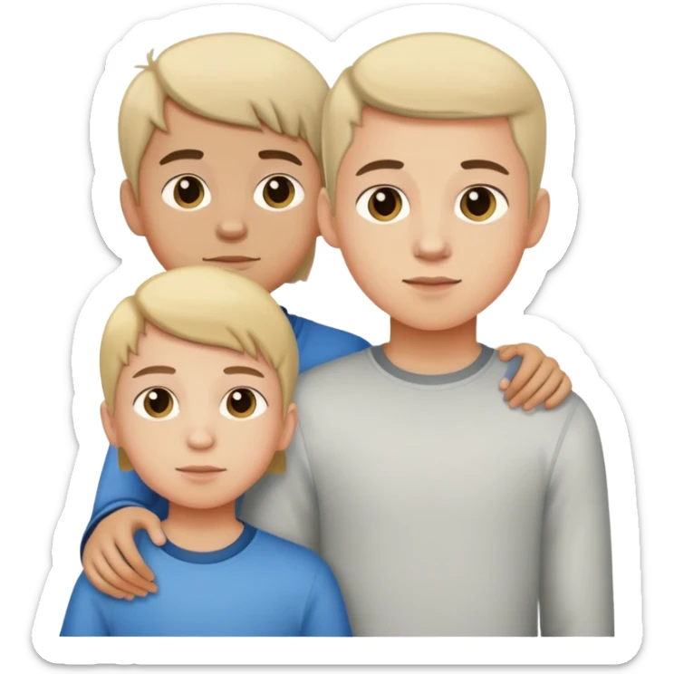 two teenage boy brothers with their 10-year-old sister sticker