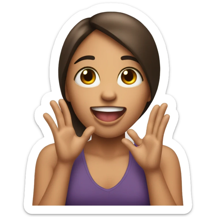 Create me an emojie with a girl sticking her tongue out and making an L with her two hands sticker