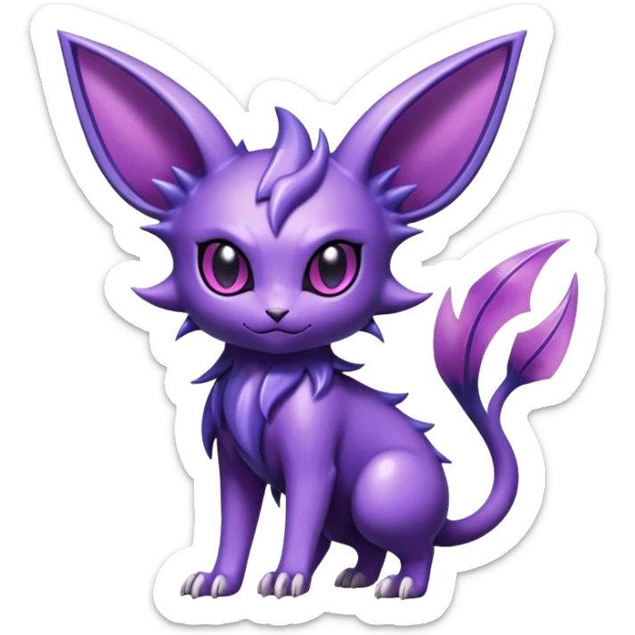 Shiny Dark Cute Edgy Cool Espeon-Haunter-Nidorino-fusion-hybrid full body  sticker