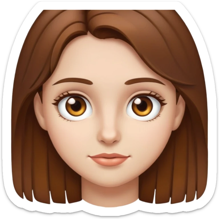 Girl with brown hair,not too dark,hazel eyes and fair skin  sticker