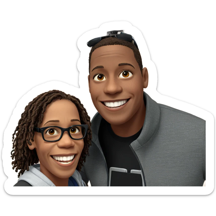 smiling boys outdoors in sunlight sticker