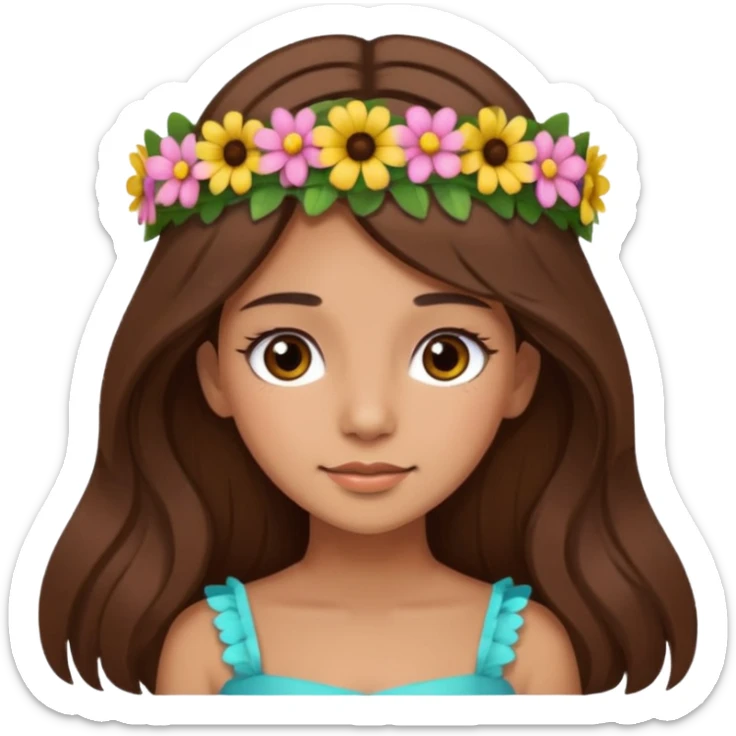 latina girl with long brown hair and lashes sticker