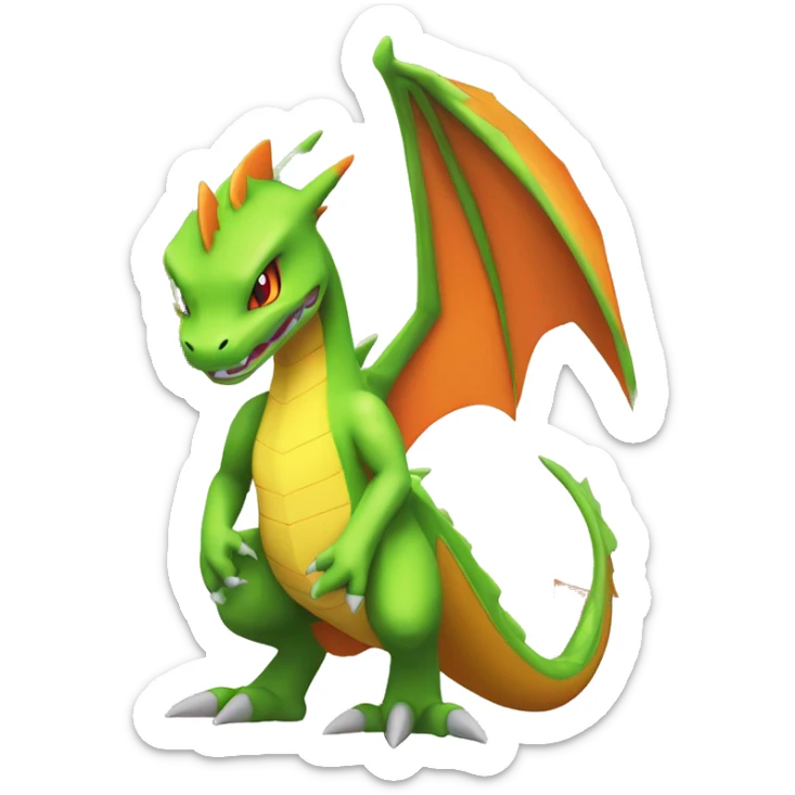 Cool Edgy Fakemon-Pokémon-Flygon-Charizard-Spyro With Full Body Detailed High Quality sticker
