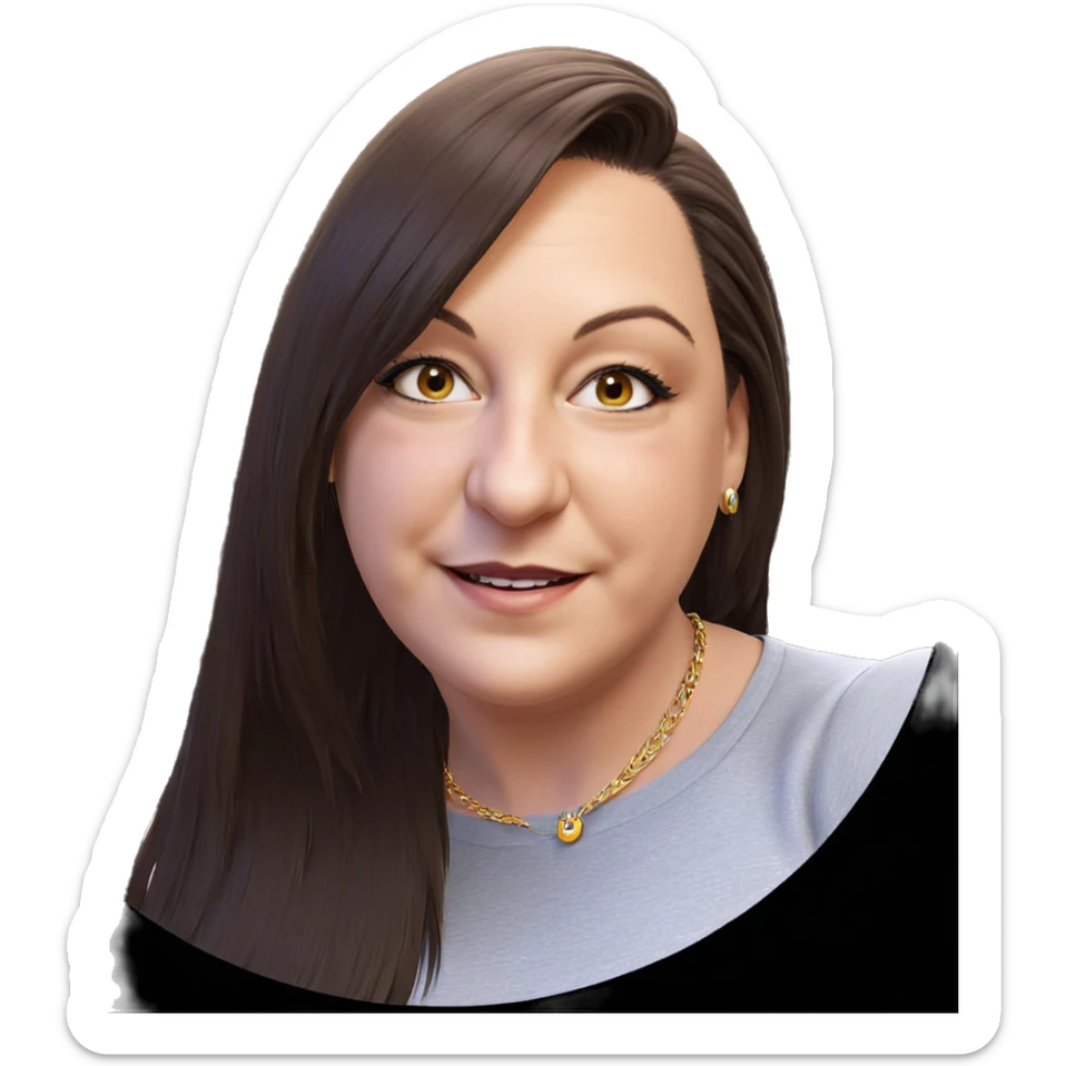 smiling girl with necklace sticker