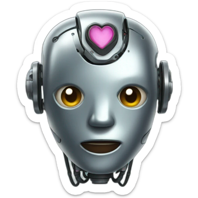 robot heart sticker