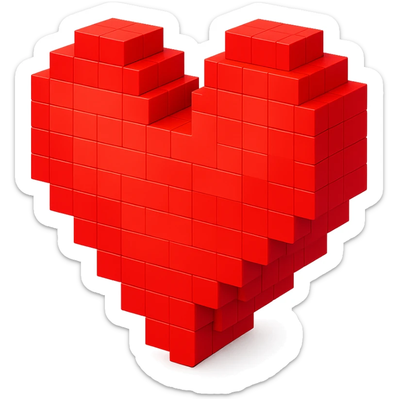 Heart red sticker