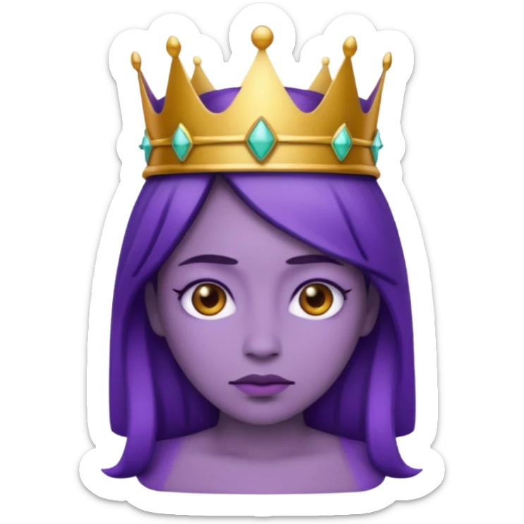 emoji of a racially ambiguous woman, who looks serious. no skin color please. use a color. sticker