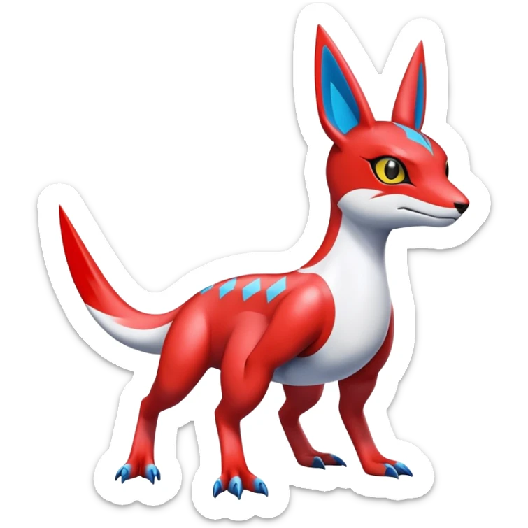  Cute Shiny Exotic Colorful Guilmon-Latias-Koraidon-Umbreon-Fakémon-hybrid-creature (full body)  sticker