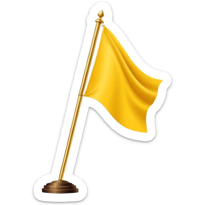 Design a premium TDP flag emoji with rich yellow background and elegant black bicycle symbol. Flat vector style, slightly glossy but minimal, high contrast, no text, no shadows. Square 1:1, transparent background, luxury emoji look for Instagram highlights.without cycle only plain flag sticker