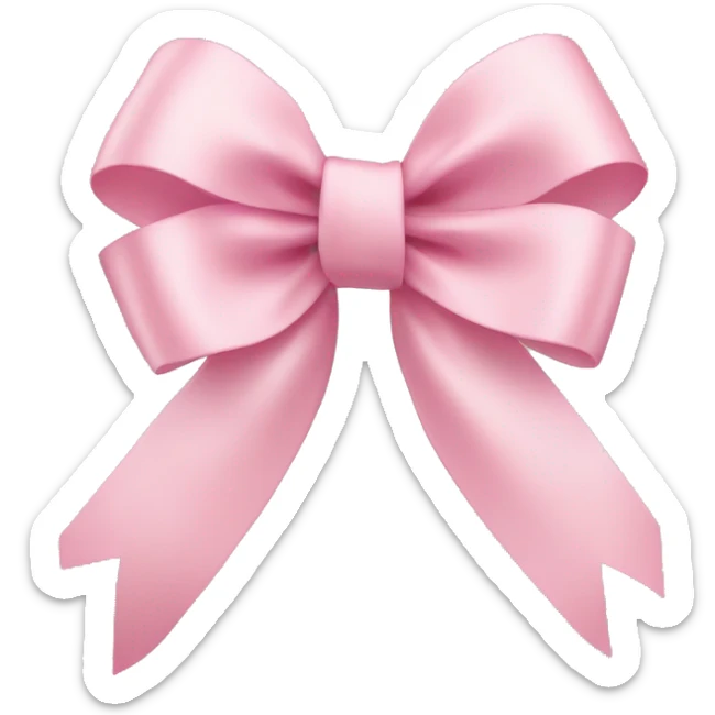 light pink ribbon bow sticker