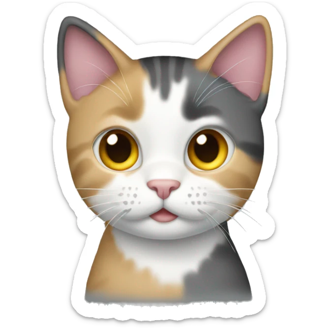 a cat has 3 colored sticker