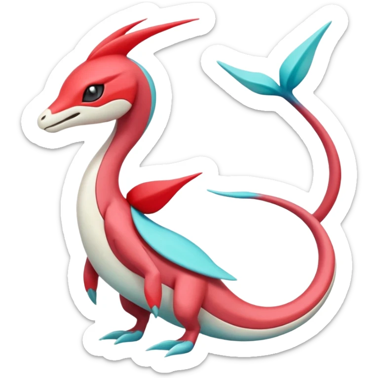 Meloetta-Milotic-Inteleon-Heliolisk-Helioptile-Salamence-Salandit-Latias-Fakémon-creature-hybrid sticker