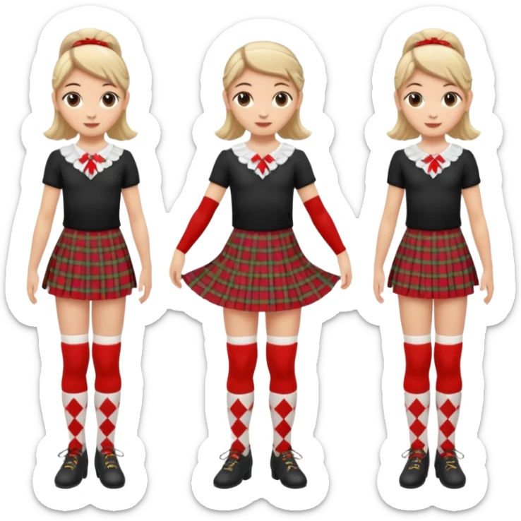 Highland dancing argyle just over the knee socks, tartan miniskirt and highland dancing shoes sticker
