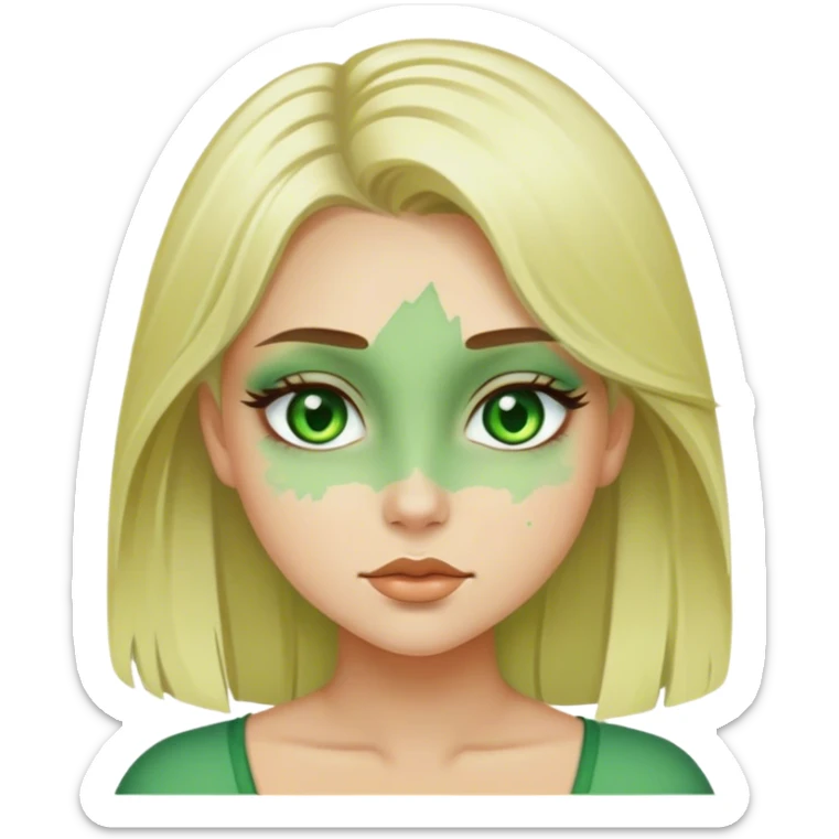 Pretty blonde and brunette girl with green ish eyes sticker
