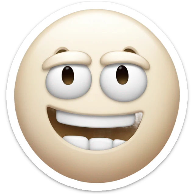 emoji with satisfied eyes looking up with skin color melting marshmallows coming out of his mouth sticker